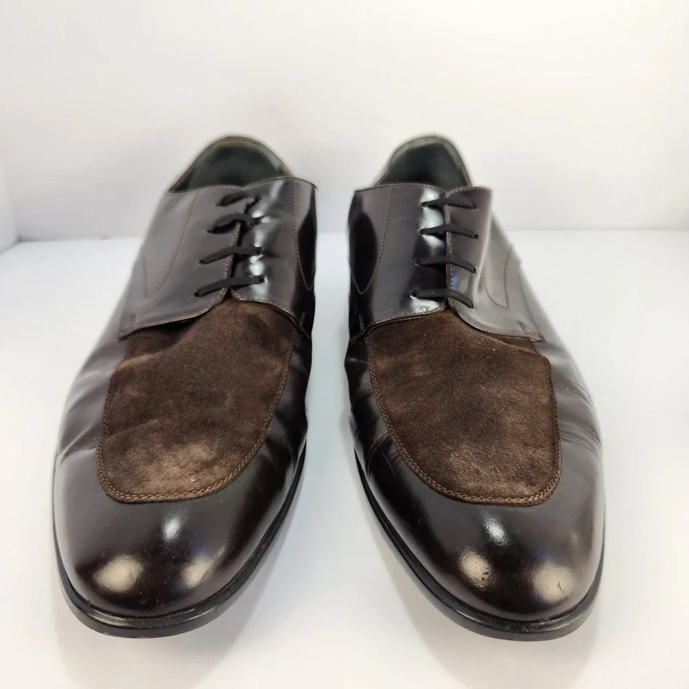 Moreschi Italy Brown Leather Suede Derby Dress Classic Shoes Men's Size 9.5